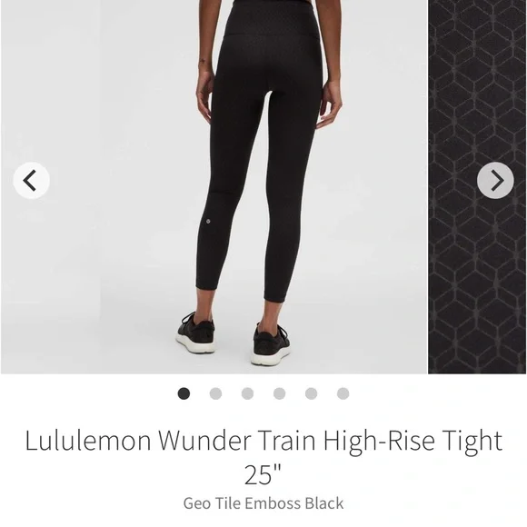 Lululemon Wunder Train High-Rise Tight 25" Geo Tile Emboss Black - Picture 7 of 11